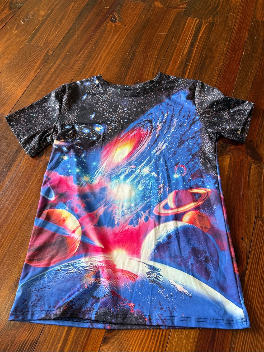 Galaxy Planet Graphic Tee - Blue & Multicolor
